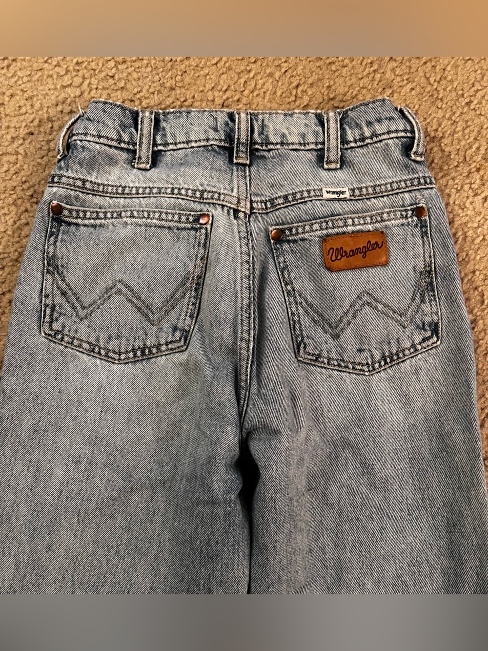 Wrangler light was straight leg full length denim. Size 24.
